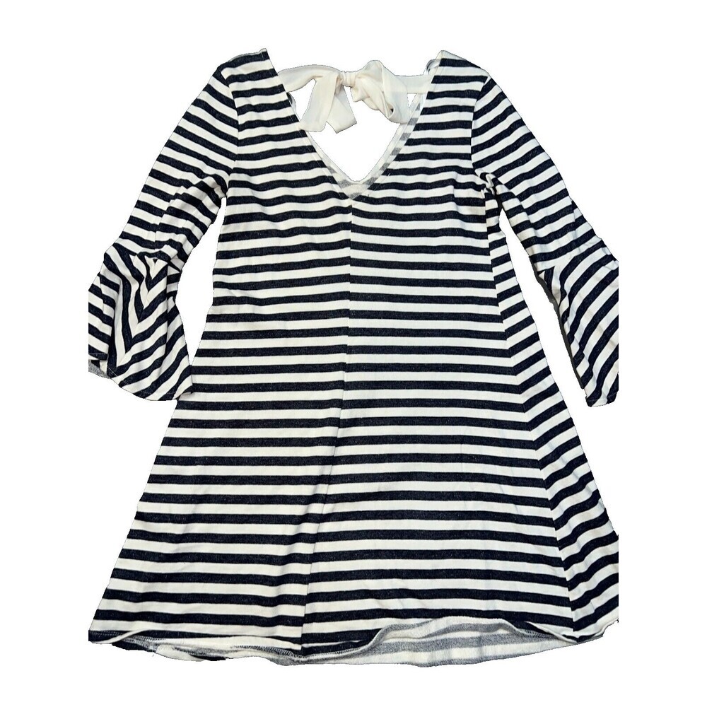 I.N. SAN FRANCISCO Long Sleeve Knit Dress Size S Bell Sleeve Bow Ribbon